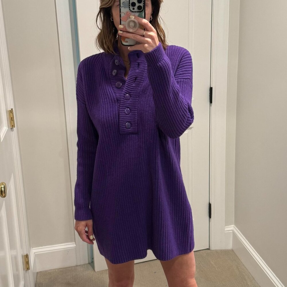 Sezane Sweater Dress, Purple, XS